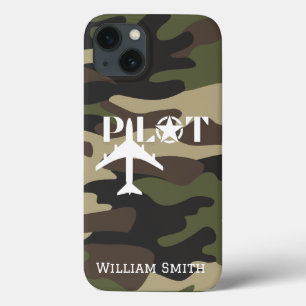 Case-Mate iPhone Case Typographie du pilote et Camouflage d'avion milita