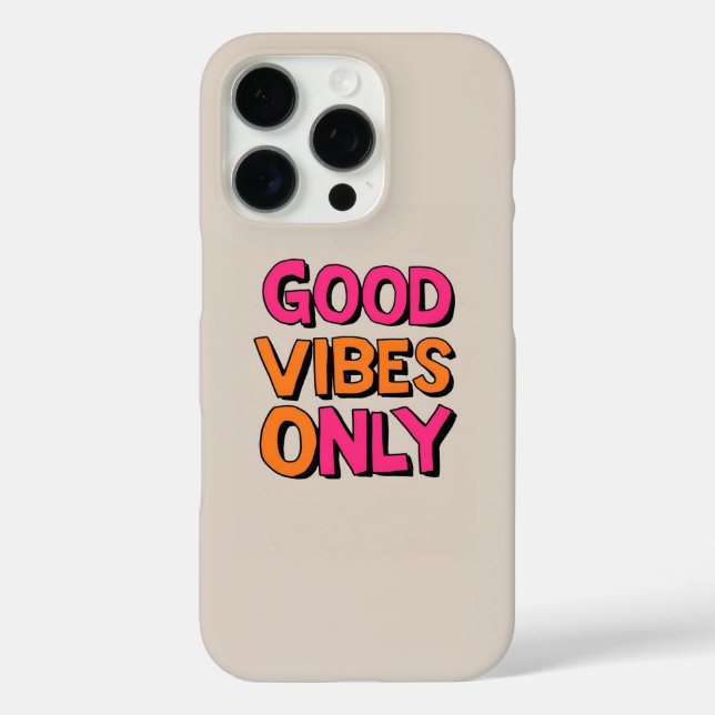 Coques Case-Mate iPhone Typographie en gras Good Vibes uniquement (Verso)