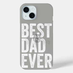 Coque Pour iPhone 15 Typographie Fête des pères Certifiée Meilleur Papa