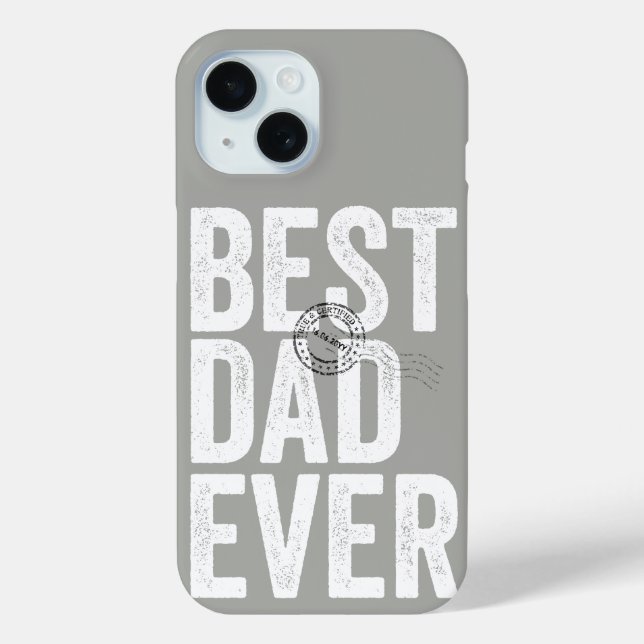 Coques Case-Mate iPhone Typographie Fête des pères Certifiée Meilleur Papa (Verso)