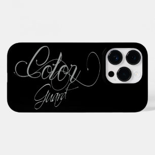 Coque Pour iPhone 14 Pro Typographie Gris sur Black Color Guard