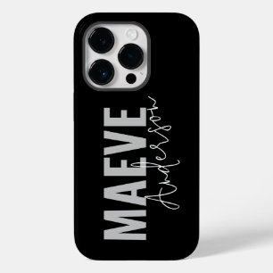 Coque Pour iPhone 14 Pro Typographie minimaliste moderne noir blanc élégant