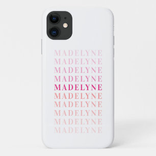 Case-Mate iPhone Case Typographie moderne Nom Corail rose personnalisé