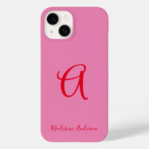 Coque Pour iPhone 14 Typographie PInk Rouge Moderne Feminine
