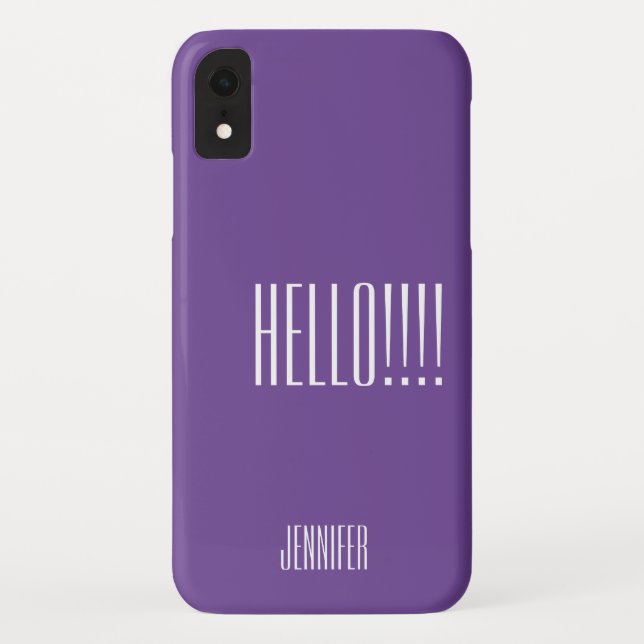 Coques Case-Mate iPhone Typographie simple Purple Prénom (Dos)
