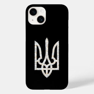 Coque Pour iPhone 14 Ukraine Trident Gyrfalcon Crest marbre or