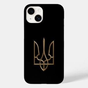 Coque Pour iPhone 14 Ukraine Trident Gyrfalcon Crest or