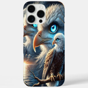 Coques iPhone 16 Pro Max Un Aigle Cosmique Surplombe La Lune Bleue Magique