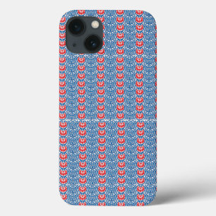 Case-Mate iPhone Case un arrière - plan bleu aux motifs rouges et blancs
