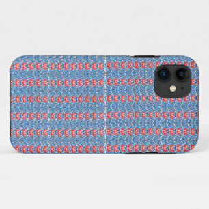 Case-Mate iPhone Case un arrière - plan bleu aux motifs rouges et blancs