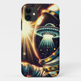 Case-Mate iPhone Case Un astronaute avec la réflexion d'un OVNI