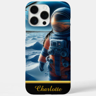 Coques iPhone 16 Pro Max Un astronaute en costume orange vif