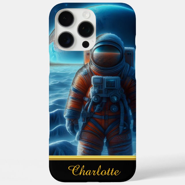 Coques Case-Mate iPhone Un astronaute en costume spatial, la terre derrièr (Verso)