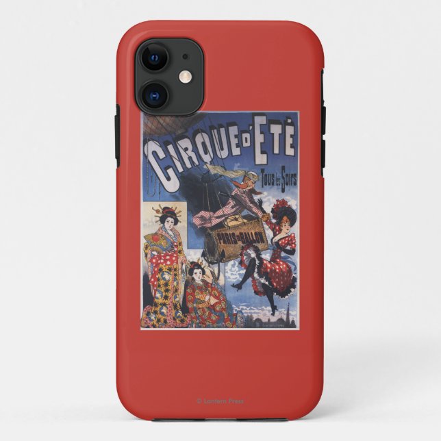 Coques Case-Mate iPhone Un ballon chaud et une affiche féminine japonaise (Dos)