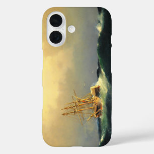 Coque Pour iPhone 16 Un bateau à vapeur dans une tempête dans l'océan A