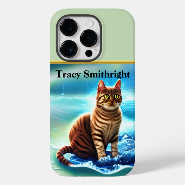 Coques Case-Mate iPhone Un chat animal artificiel d'intelligence sur l'eau (Verso)