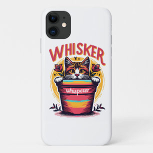 Case-Mate iPhone Case Un chat qui regarde de derrière un pot de fleurs