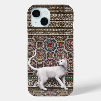 Coque Pour iPhone 15 Un chat sur la mosaïque
