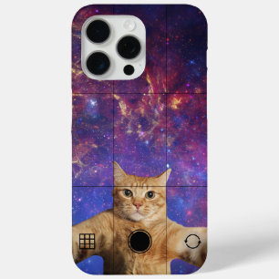 Coque iPhone 15 Pro Max Un chat Tabby Rouge prend un selfie dans l'espace