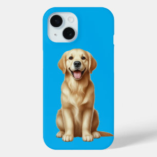 Coque Pour iPhone 15 Un chiot retriever doré de style cartoon mignon as