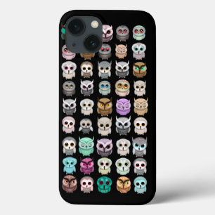 iPhone 13 Coque Un design avec une flopée de chouettes mignonnes