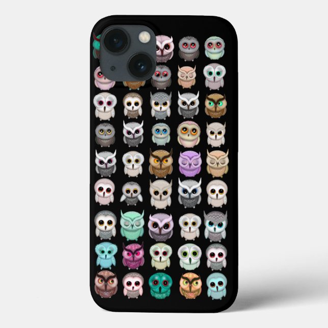 Coques Case-Mate iPhone Un design avec une flopée de chouettes mignonnes (Verso)