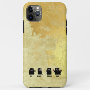Case-Mate iPhone Case un deux trois cat fausse feuille d'or affligé