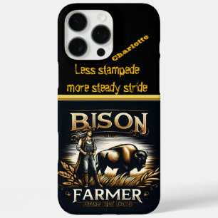 Coques iPhone 16 Pro Max Un fermier dévoué qui s'attaque au bison dans les