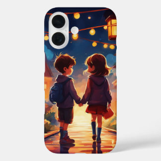 Coque Pour iPhone 16 Un garçon et une fille sont romantiques