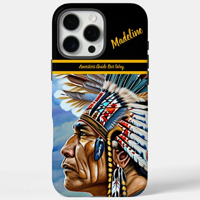 Coques Case-Mate iPhone Un guerrier indien regarde (Verso)