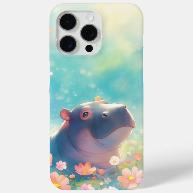 Coques Case-Mate iPhone Un Hippopotame en Fleurs (Verso)