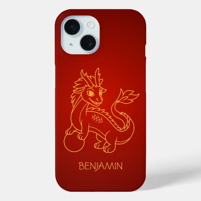 Coques Case-Mate iPhone Un jeune dragon chinois en rouge (Verso)