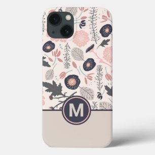 Case-Mate iPhone Case Un Joueur Joué Floral Motif Gris rose Monogramme