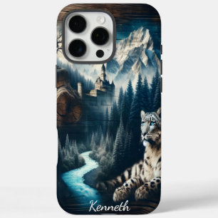 Coques iPhone 16 Pro Max Un léopard des neiges face au château