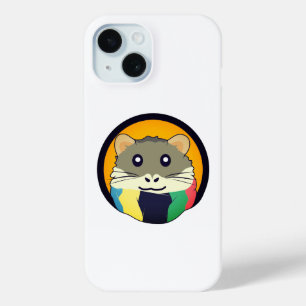 Coque Pour iPhone 15 Un mignon hamster en caricature avec une écharpe m