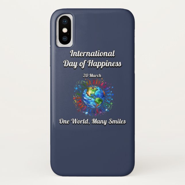 Coques Case-Mate iPhone Un Monde Beaucoup Sourient. Jour du Bonheur. (Dos)