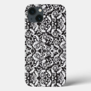 Case-Mate iPhone Case un motif cachemire noir et blanc