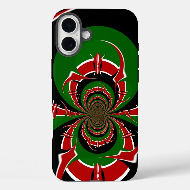 Coques Case-Mate iPhone Un Motif du drapeau kényan dynamique : un art puis (Verso)