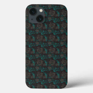 Case-Mate iPhone Case un motif noir et vert avec un arrière - plan noir