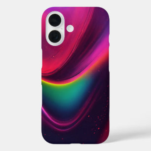 Coque Pour iPhone 16 Un Neon Vibrant Vague Art Coloré Abstrait Design
