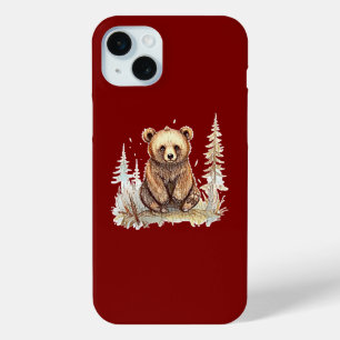 Coque iPhone 15 Mini Un petit ours mignon - Design artistique d'illustr