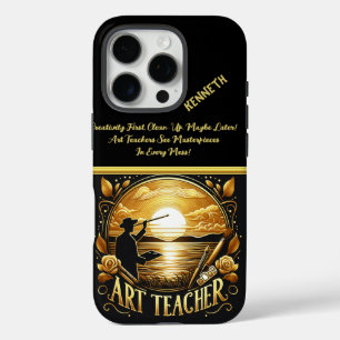Coques iPhone 16 Pro Un professeur d'art peint un coucher de soleil sur