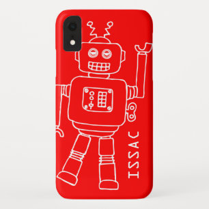 Coques Pour iPhone Un robot amusant nommé les garçons rouges et bla
