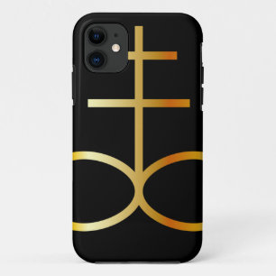 Coque iPhone 11 Un symbole d'or de croix ou de soufre de navire
