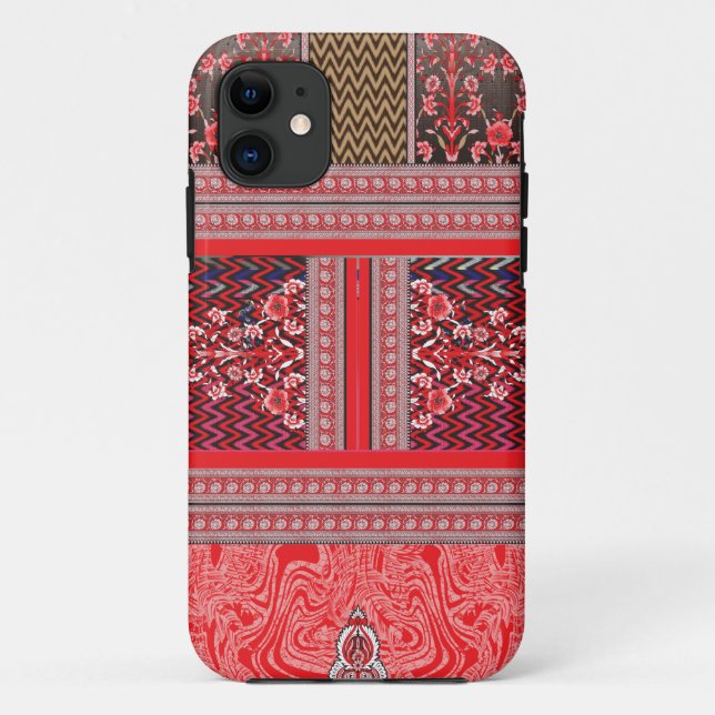 Coques Case-Mate iPhone un tableau rouge et noir au coeur rouge (Dos)