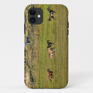 Coques Pour iPhone Un troupeau de chevaux qui courent sur un ranch de