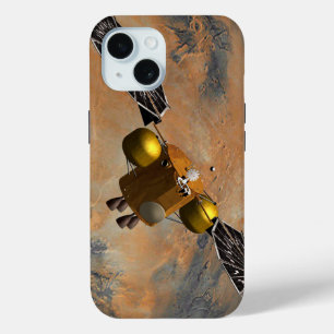 Coque Pour iPhone 15 Un vaisseau Spacecraft Orbitant Mars.