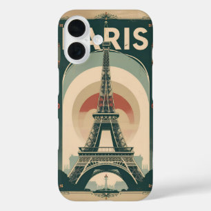 Coque Pour iPhone 16 Une affiche de Paris de style rétro