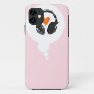 Case-Mate iPhone Case Une bulle de pensée avec un coeur et des écouteurs