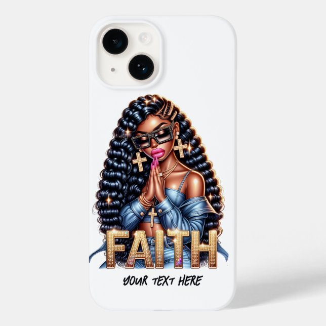 Coques Case-Mate iPhone Une femme afro-américaine dans la prière chrétienn (Verso)